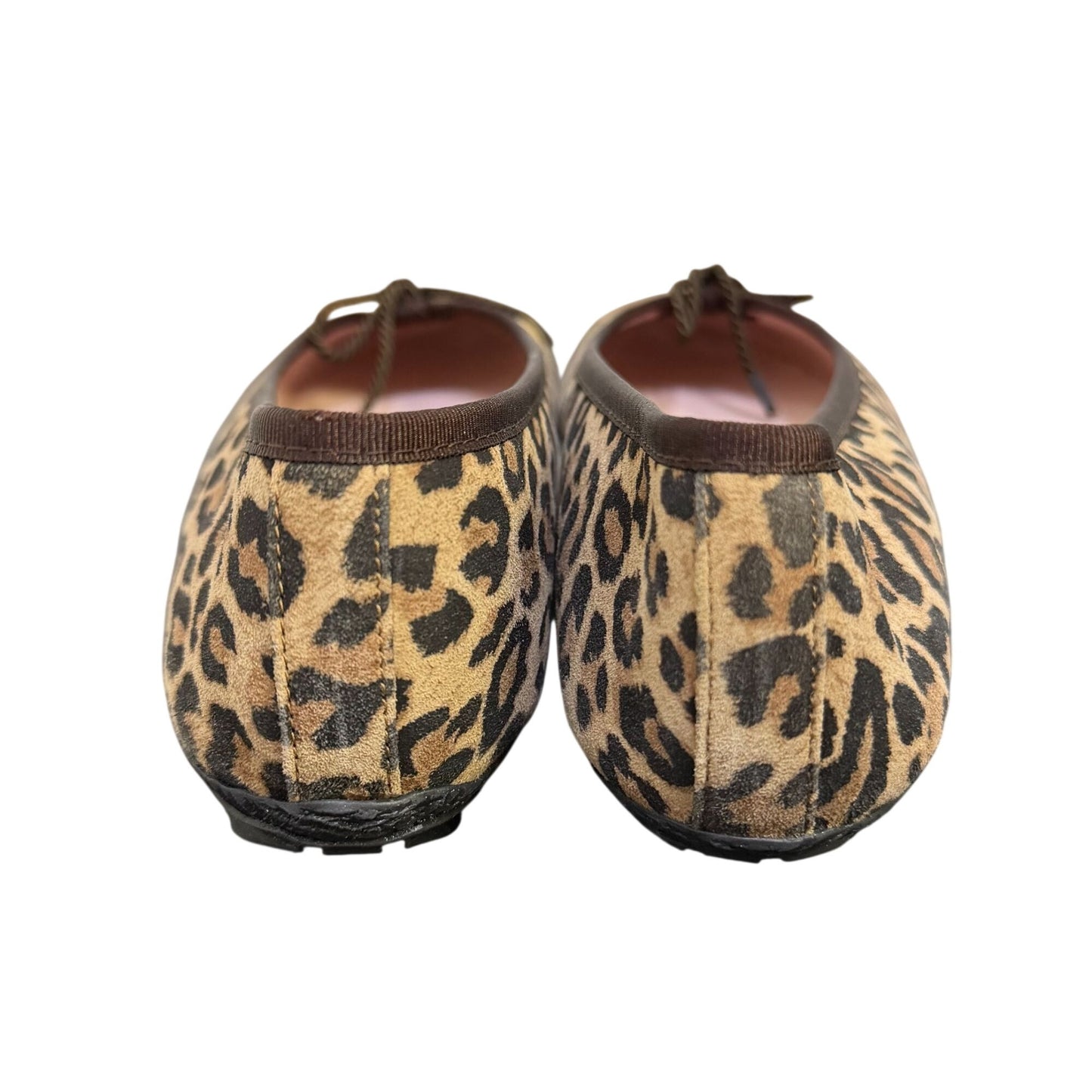 Paul Mayer Leopard Print Ballet Flats With Gold Toe Cap Size 7.5