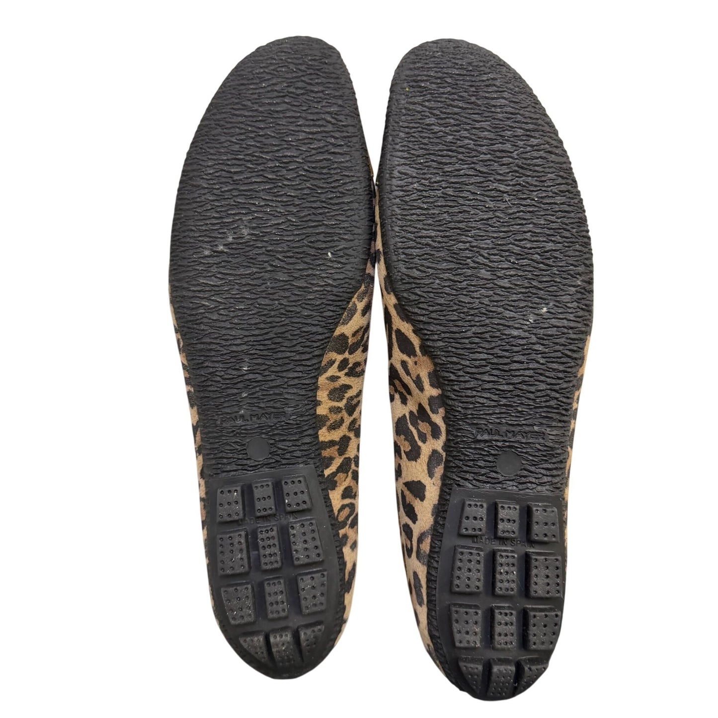 Paul Mayer Leopard Print Ballet Flats With Gold Toe Cap Size 7.5