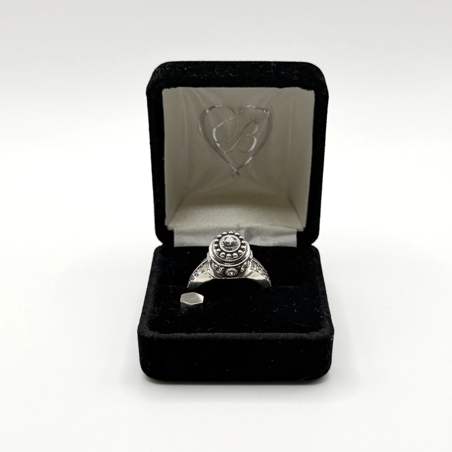 Brighton Silver Crystal Cluster Ring With Interchangeable Stones Size 9.5