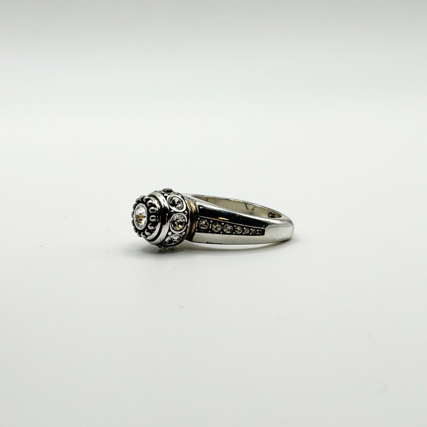 Brighton Silver Crystal Cluster Ring With Interchangeable Stones Size 9.5
