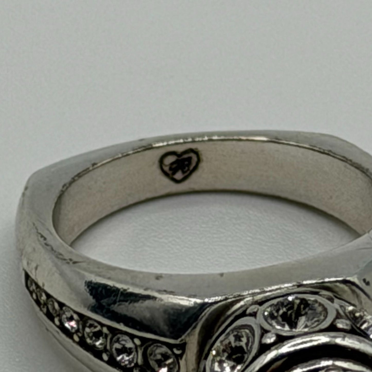 Brighton Silver Crystal Cluster Ring With Interchangeable Stones Size 9.5