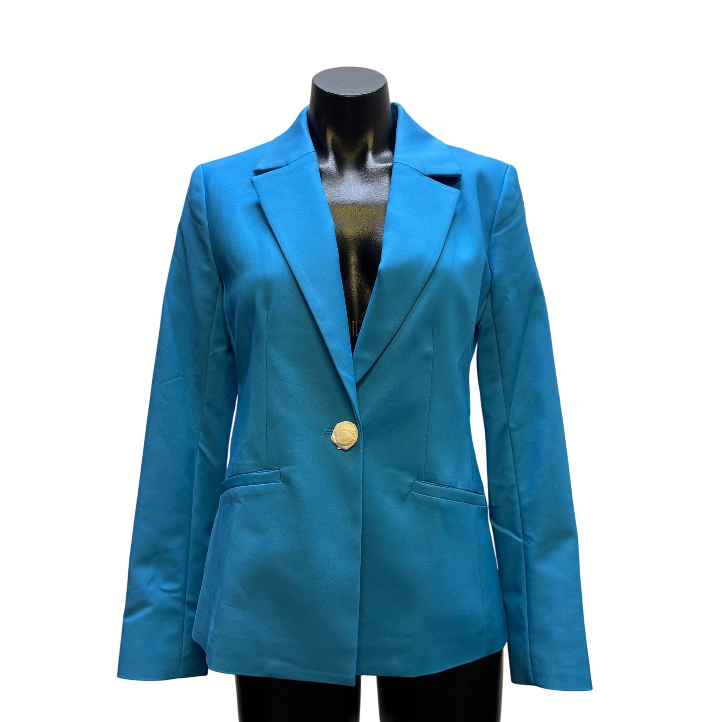 NWT Boston Proper Blue Blazer & Pants Set Size 4 With Gold Button Details