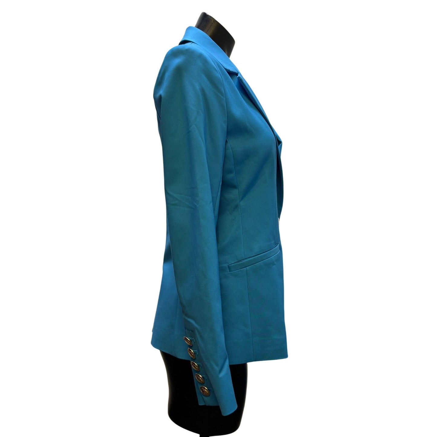 NWT Boston Proper Blue Blazer & Pants Set Size 4 With Gold Button Details