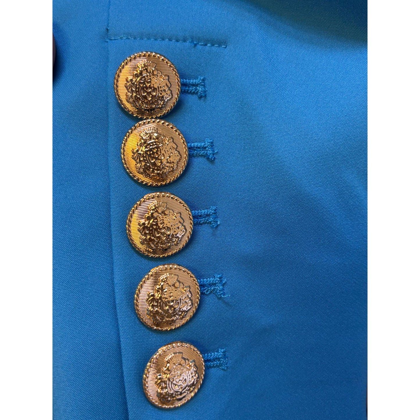 NWT Boston Proper Blue Blazer & Pants Set Size 4 With Gold Button Details