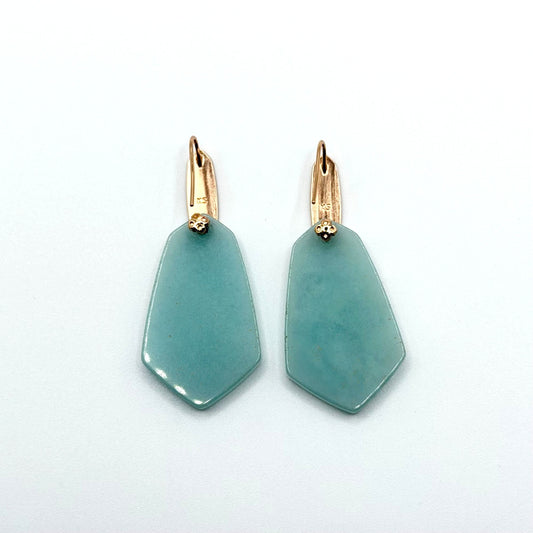 Kendra Scott Camilia Earrings Rose Gold Tone Teal Quartzite Dangle Drop Jewelry