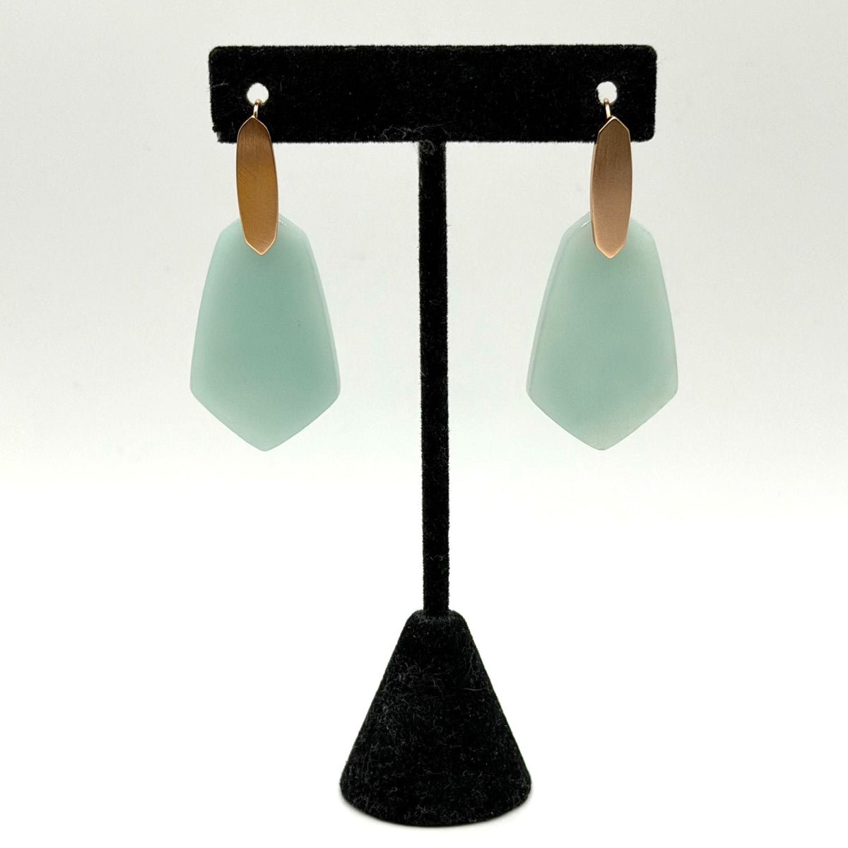 Kendra Scott Camilia Earrings Rose Gold Tone Teal Quartzite Dangle Drop Jewelry