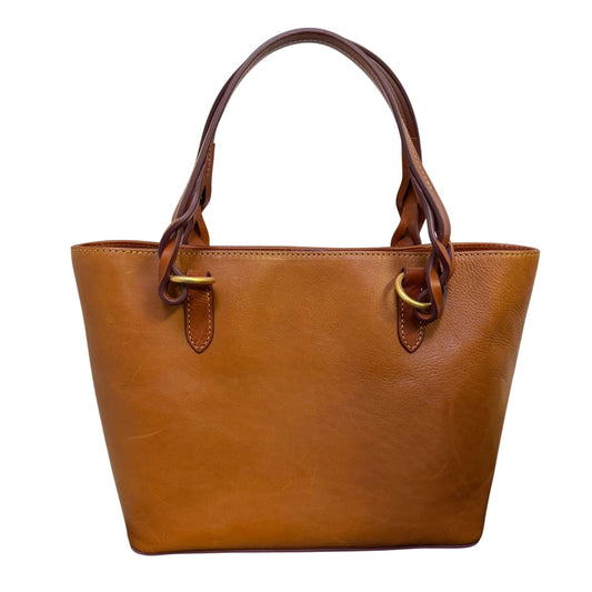 Dooney & Bourke Tan Leather Shoulder Tote Bag With Red Interior