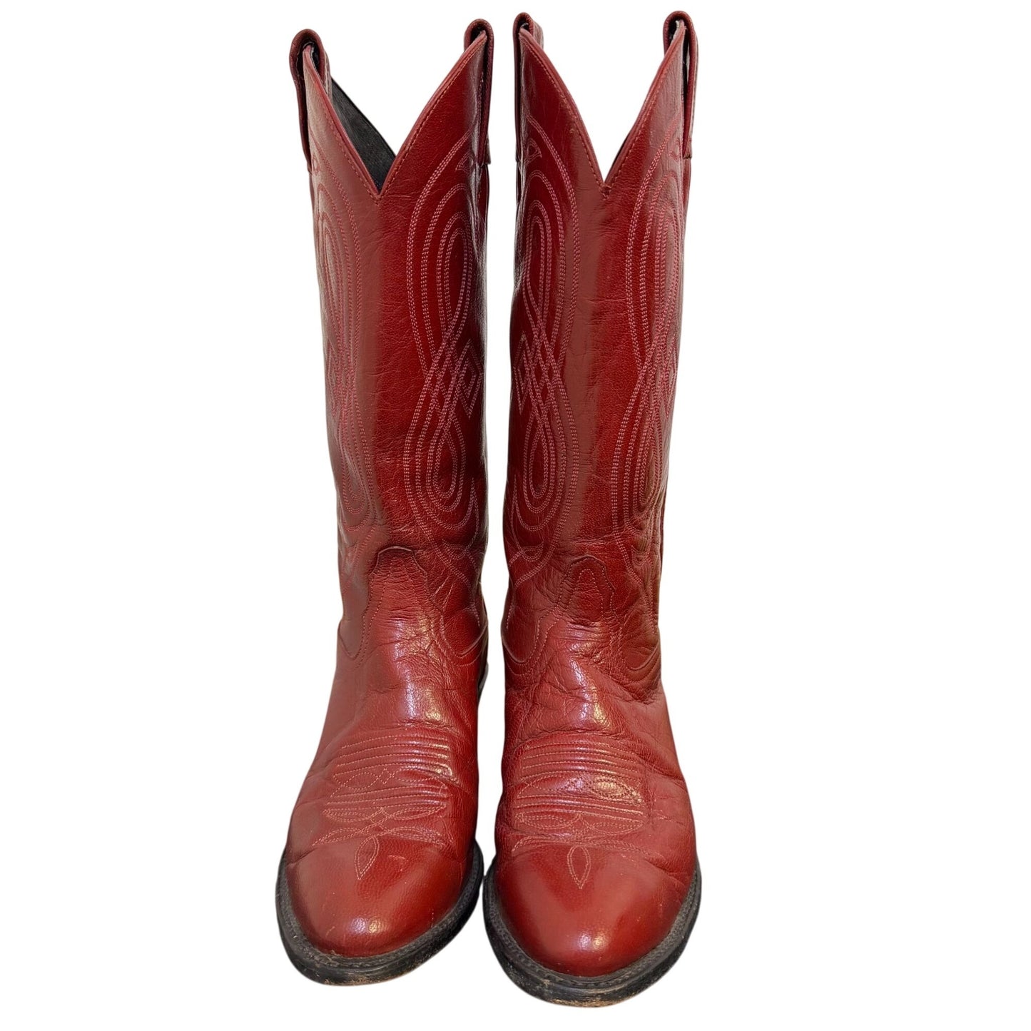 Tony Lama Red Leather Western Cowboy Boots Size 6.5