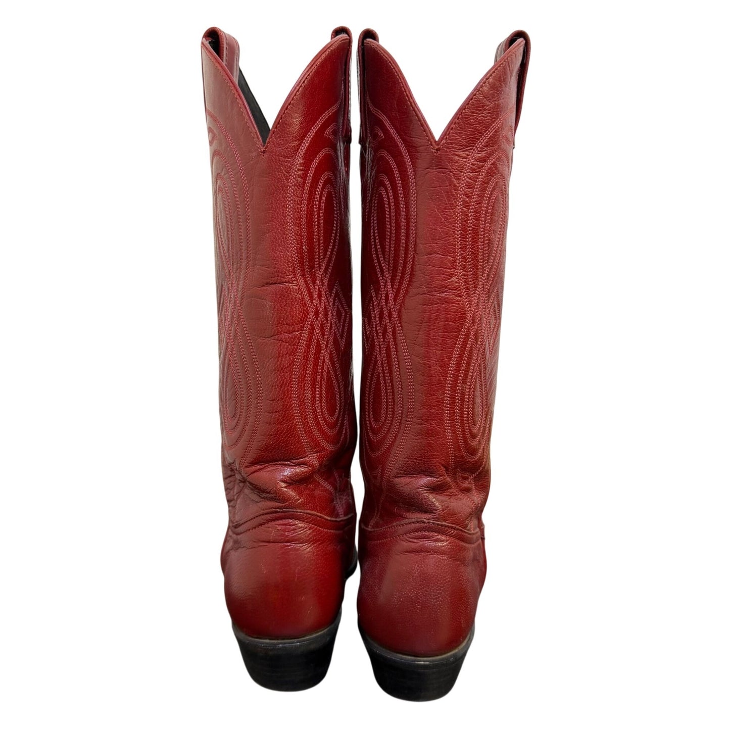 Tony Lama Red Leather Western Cowboy Boots Size 6.5