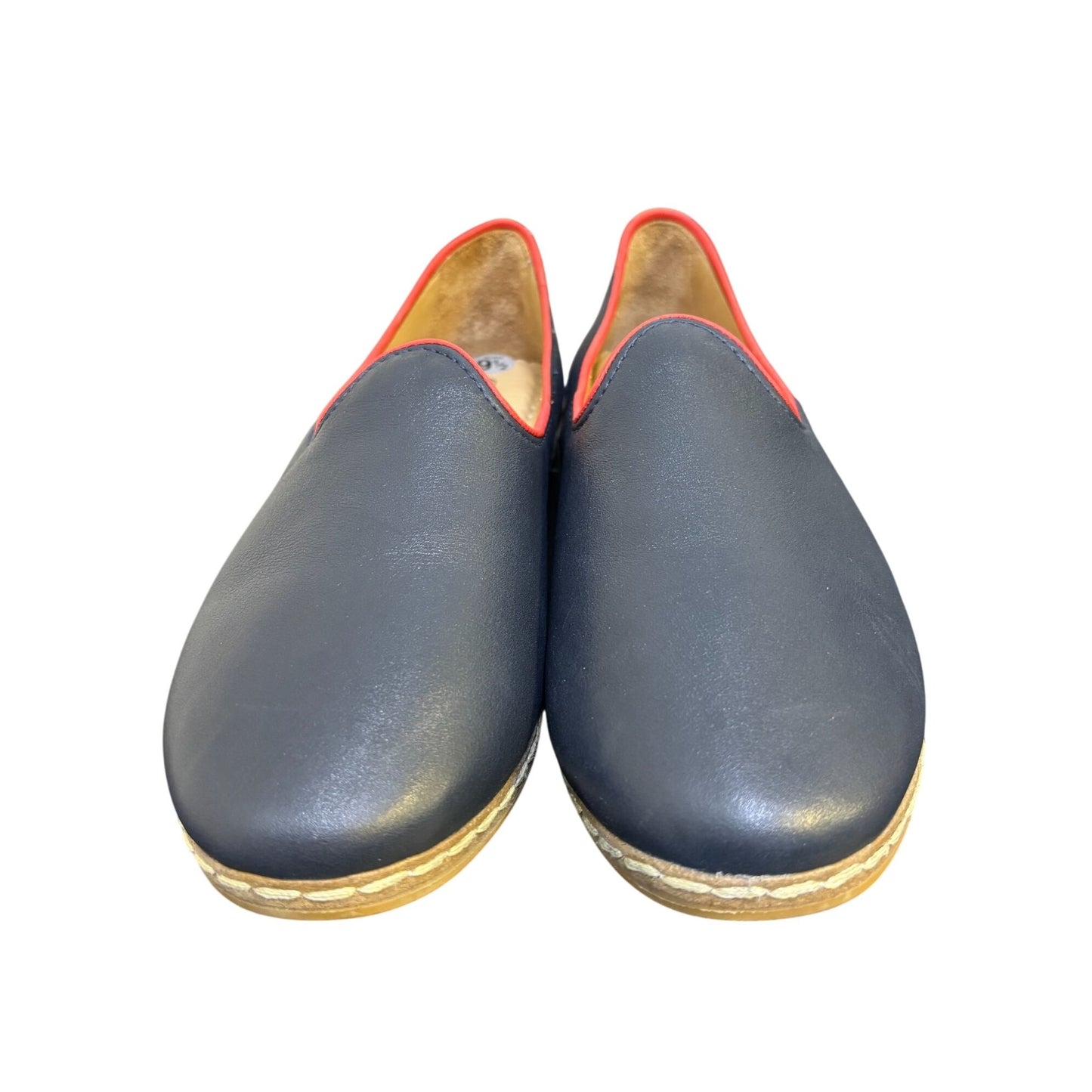 Charix Navy & Red Leather Slip-On Shoes Size 9.5