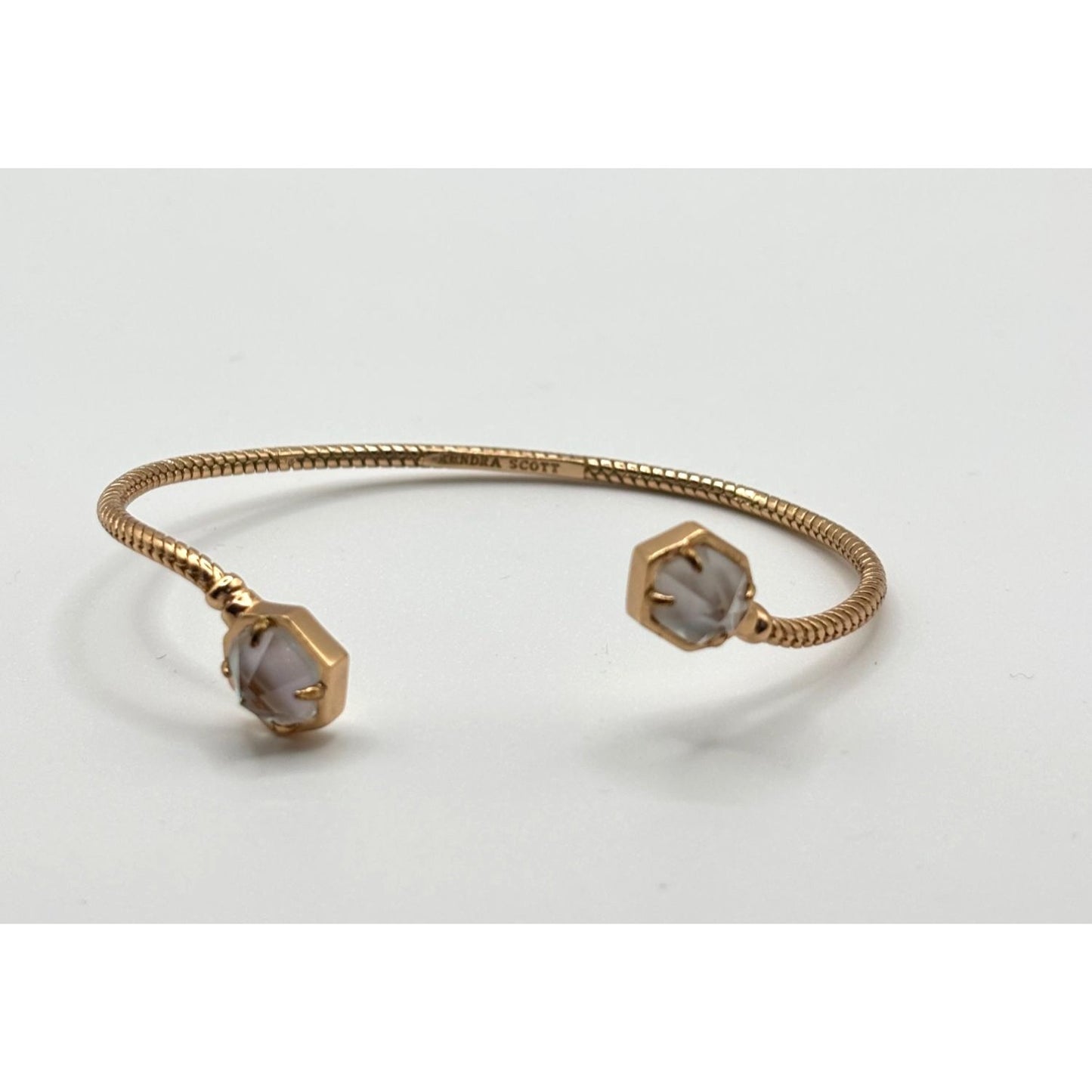 Kendra Scott Gold-Tone Open Cuff Bracelet With Hexagonal Crystal Accents