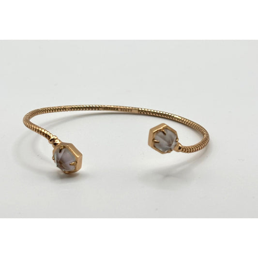 Kendra Scott Gold-Tone Open Cuff Bracelet With Hexagonal Crystal Accents