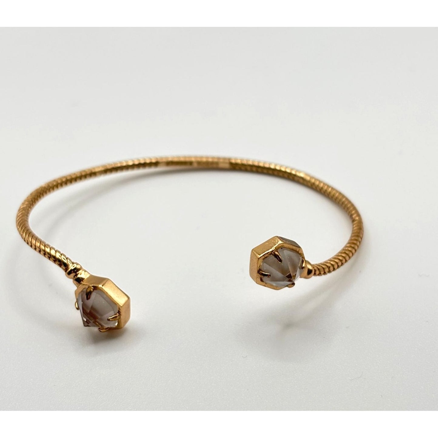 Kendra Scott Gold-Tone Open Cuff Bracelet With Hexagonal Crystal Accents