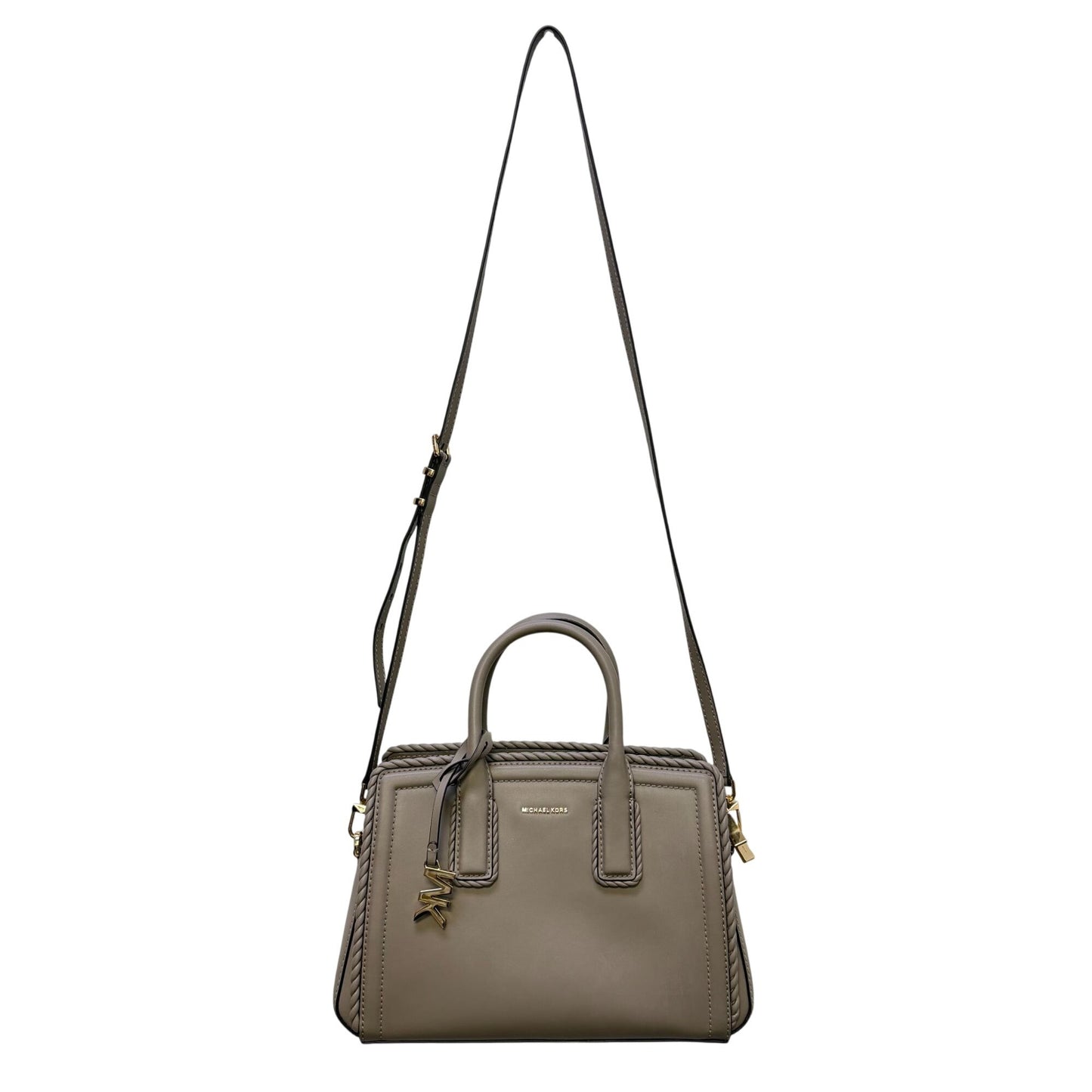 Michael Kors Taupe Crossbody Bag Gold Hardware Adjustable Strap