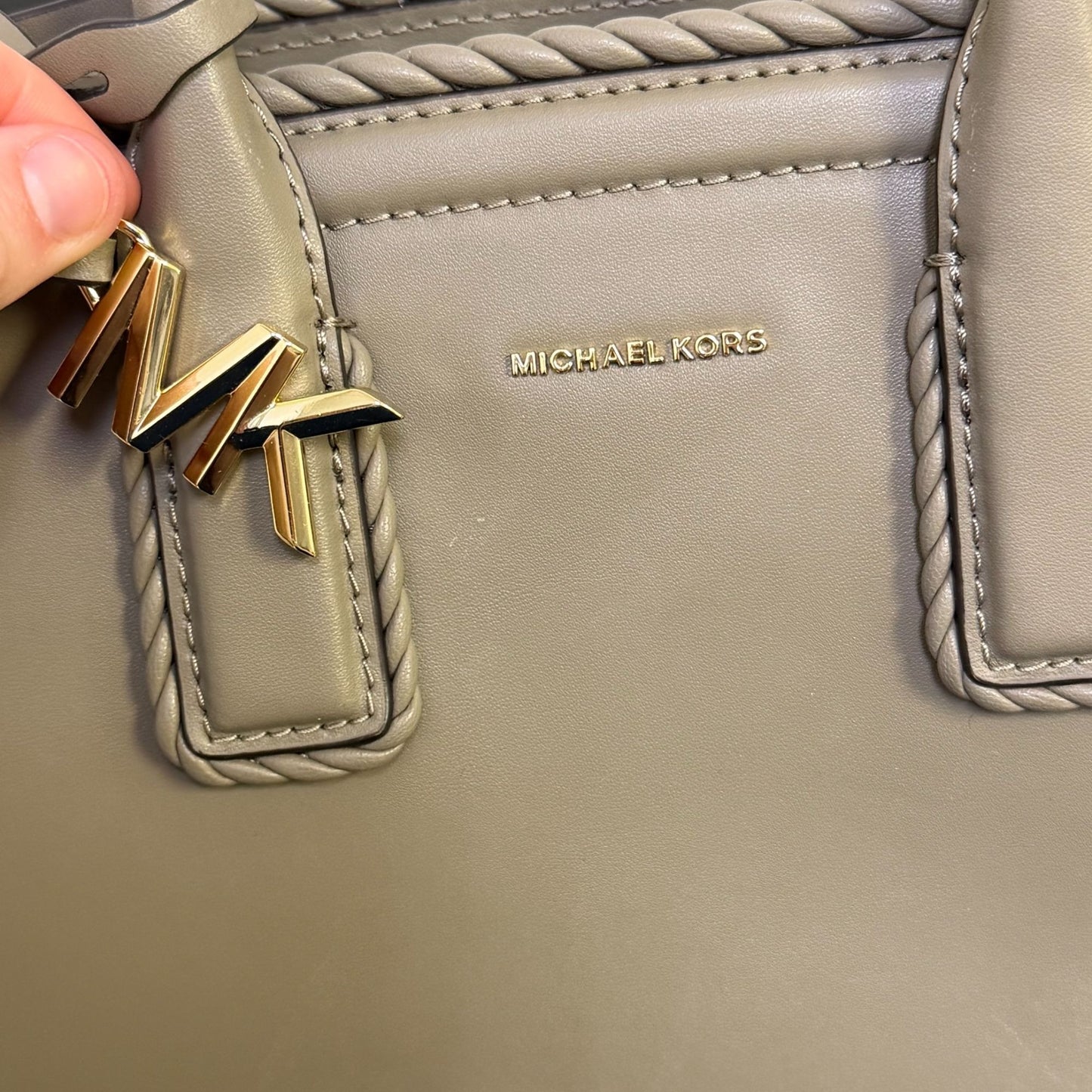 Michael Kors Taupe Crossbody Bag Gold Hardware Adjustable Strap