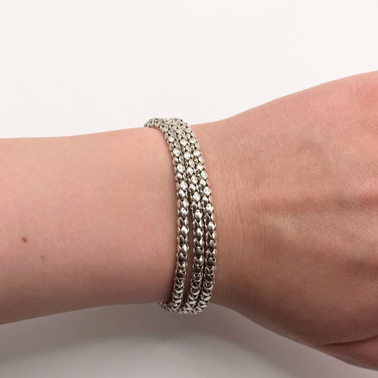 925 Sterling Silver Multi-Strand Bracelet With Lobster Clasp Design