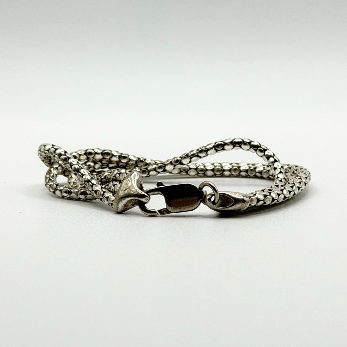 925 Sterling Silver Multi-Strand Bracelet With Lobster Clasp Design