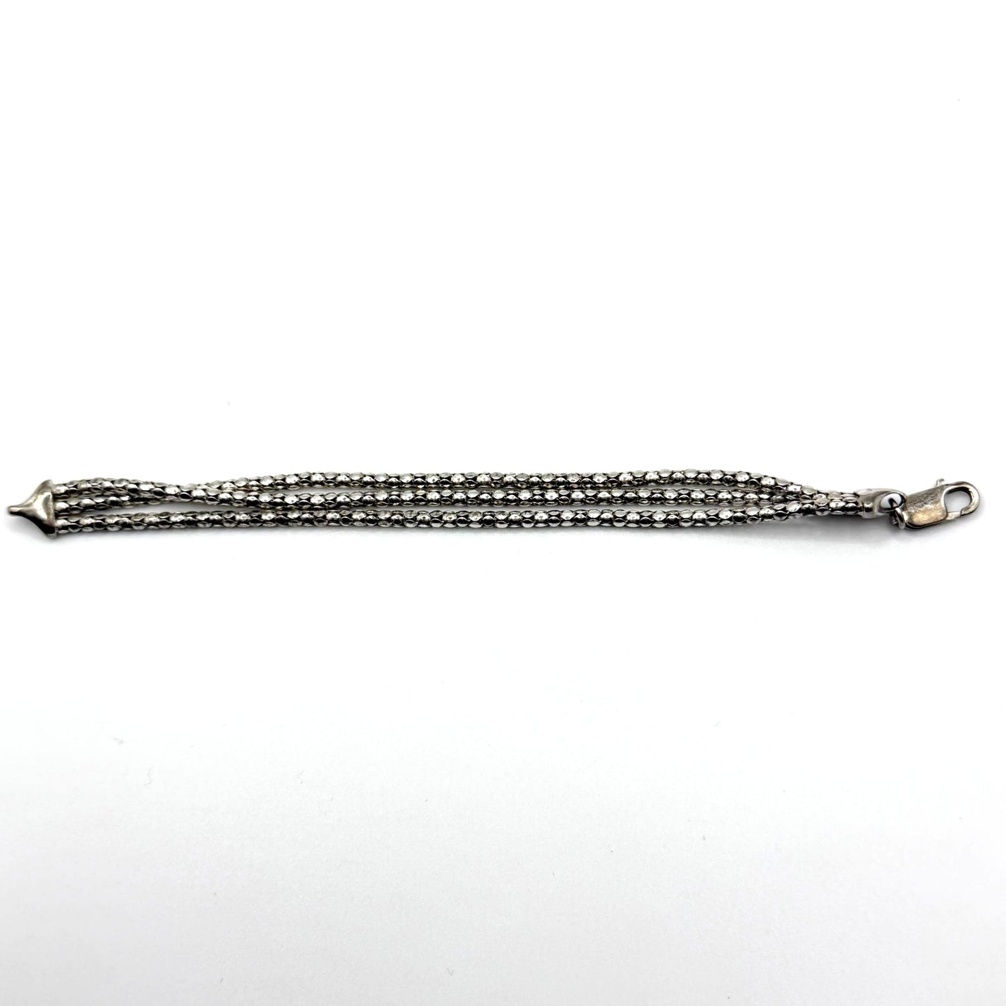 925 Sterling Silver Multi-Strand Bracelet With Lobster Clasp Design