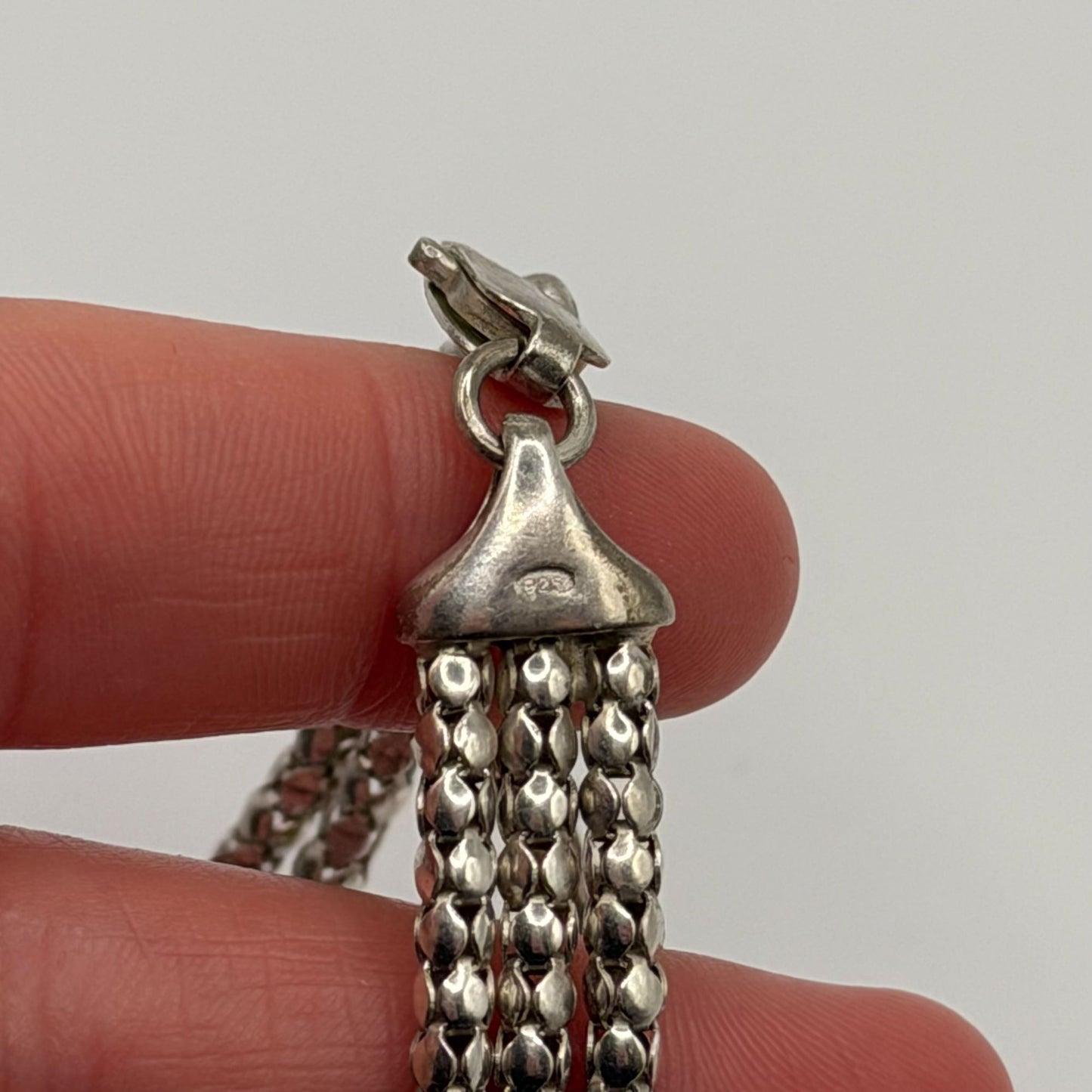 925 Sterling Silver Multi-Strand Bracelet With Lobster Clasp Design