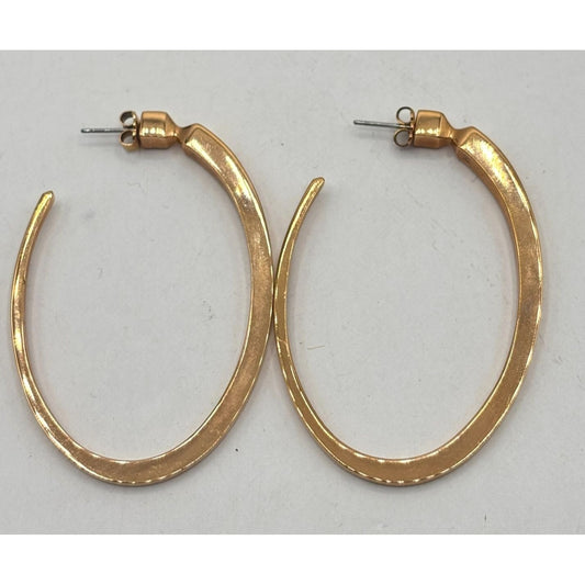 India Michs Gold-Tone Curved Oval Hoop Earrings