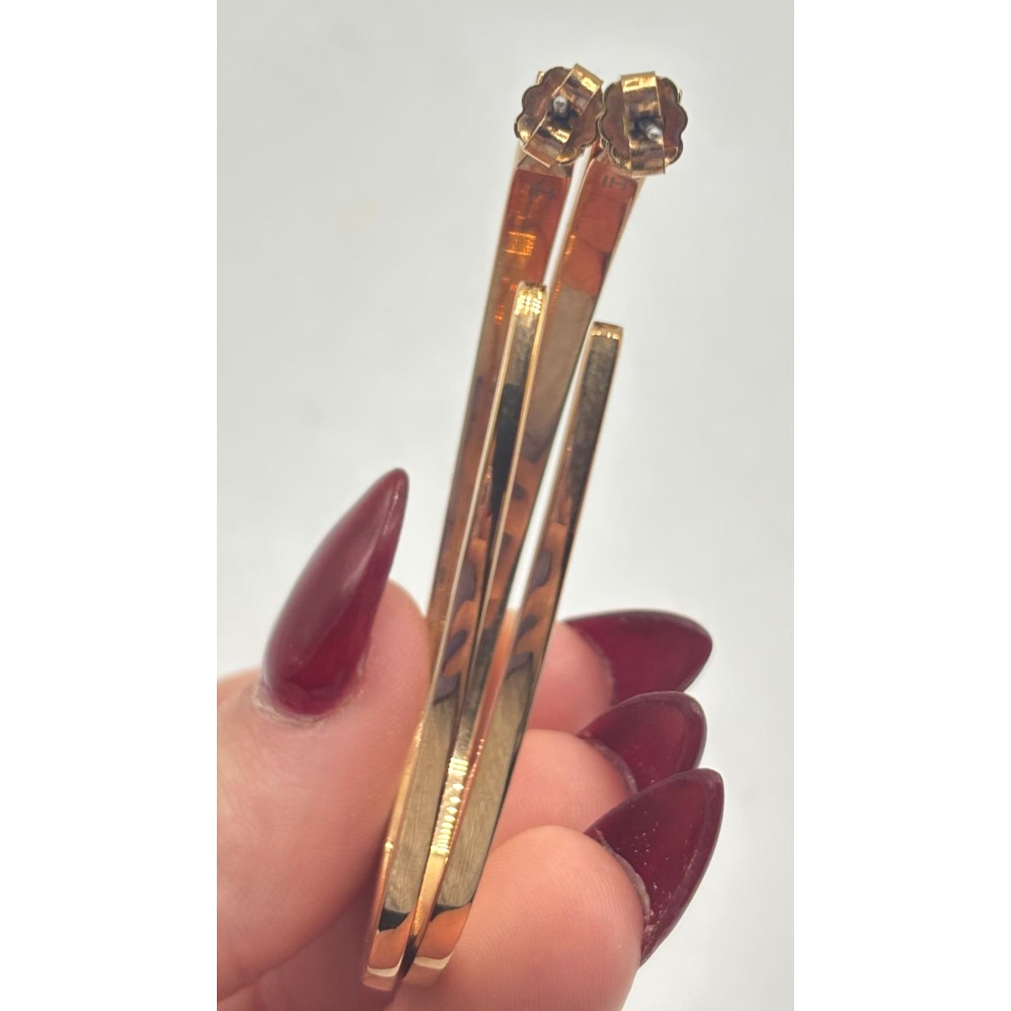 India Michs Gold-Tone Curved Oval Hoop Earrings