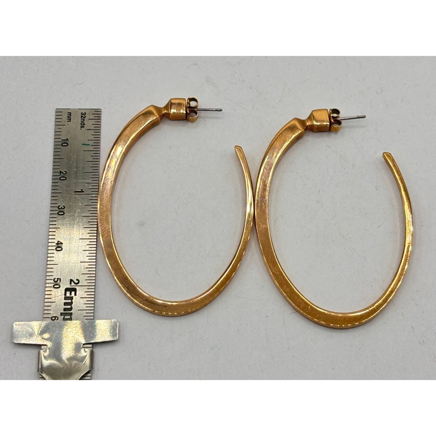 India Michs Gold-Tone Curved Oval Hoop Earrings