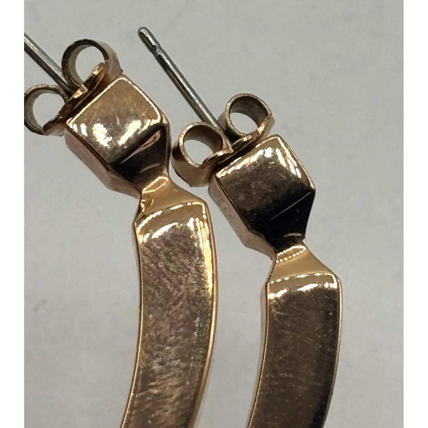 India Michs Gold-Tone Curved Oval Hoop Earrings