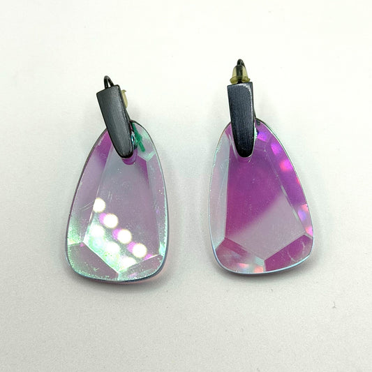 Kendra Scott Iridescent Pink & Clear Lucite Statement Earrings