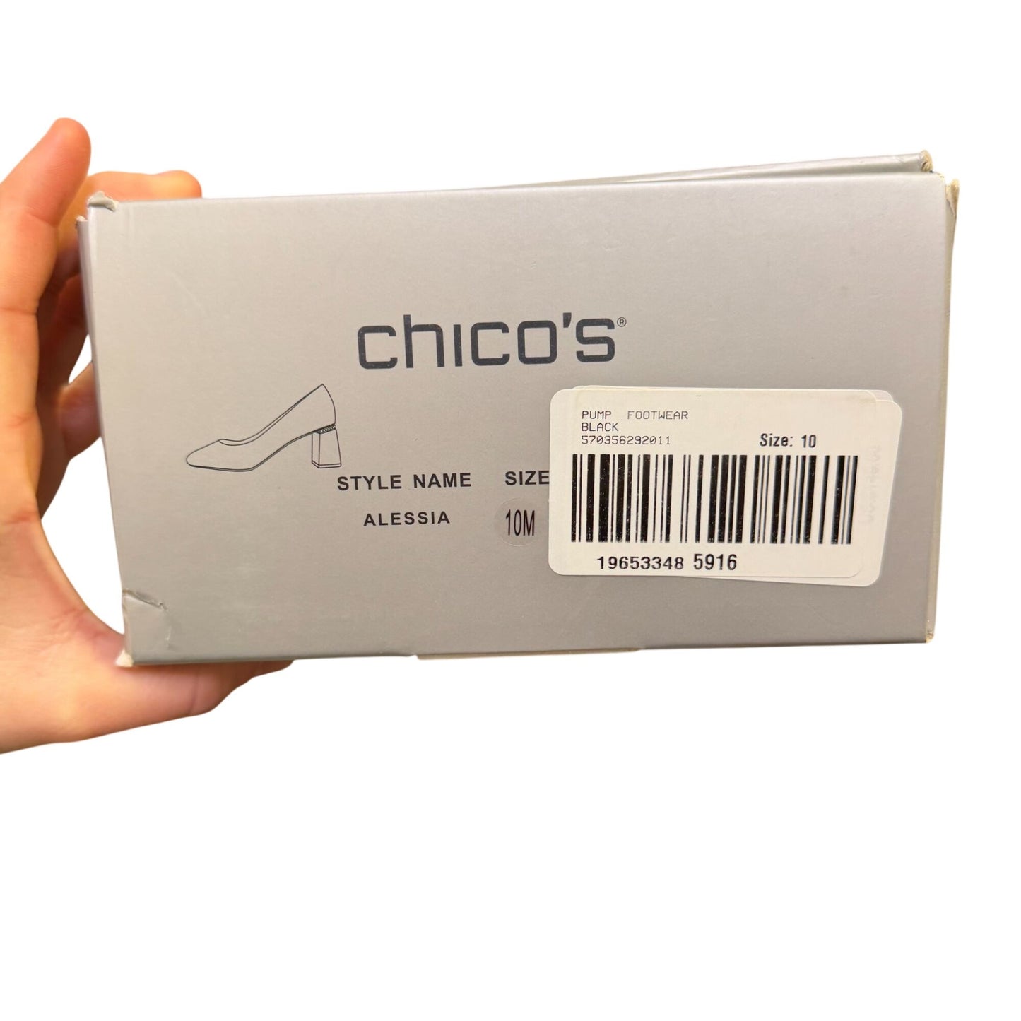 Chico's Black Suede Pearl Accent Block Heel Pumps Size 10