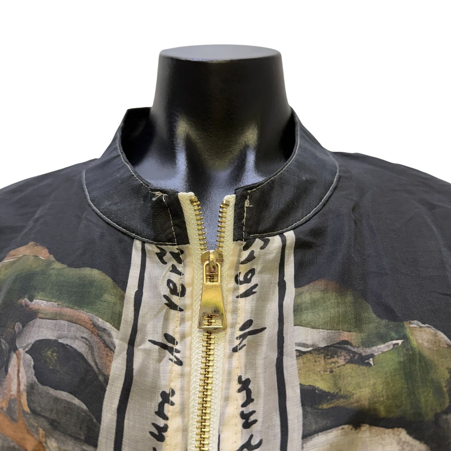 Take Me To Italy Silk Viscose Print Jacket Green Tan L