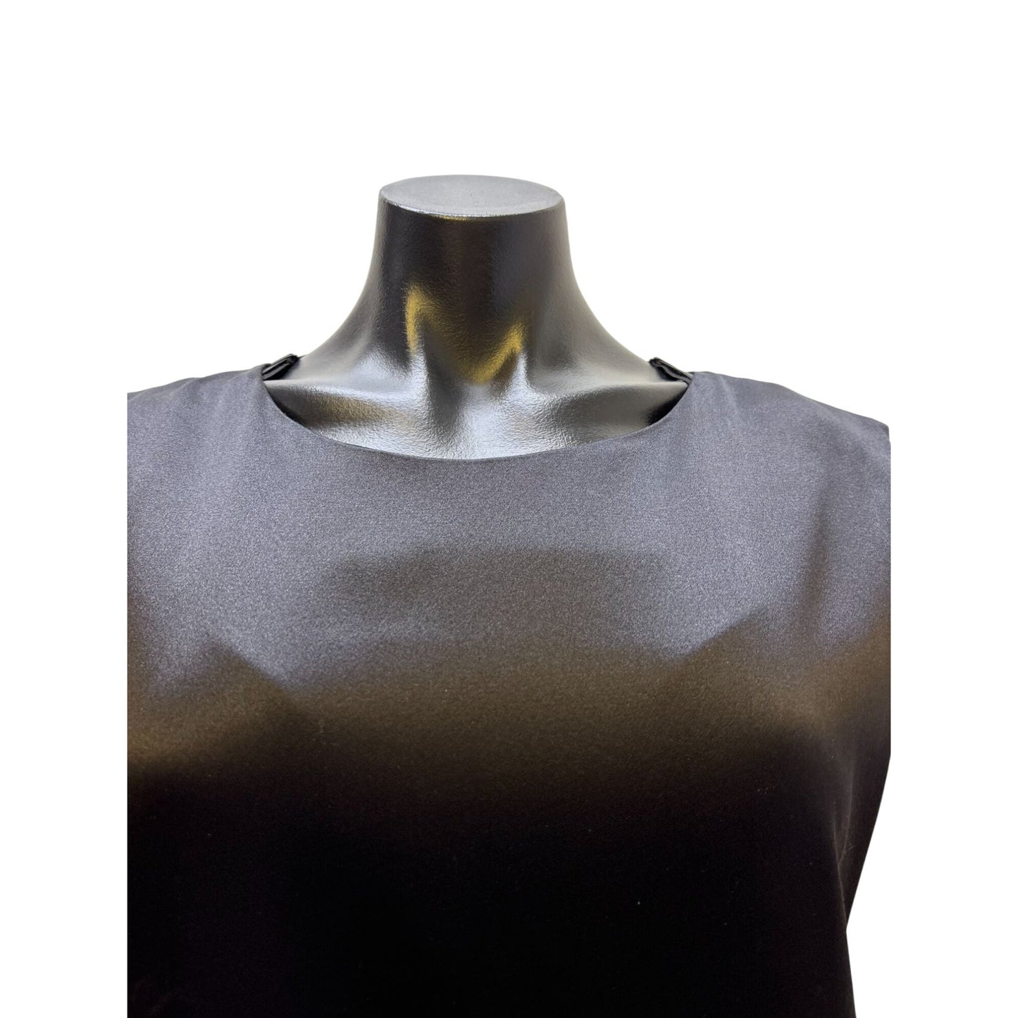 Mark Heister Black Silk Sleeveless Dress Small With Back Zipper Closure