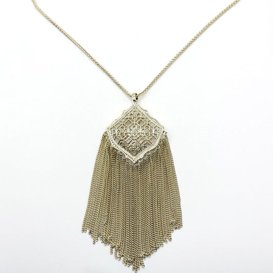 Kendra Scott Gold-Tone Chain Necklace With Filigree Pendant