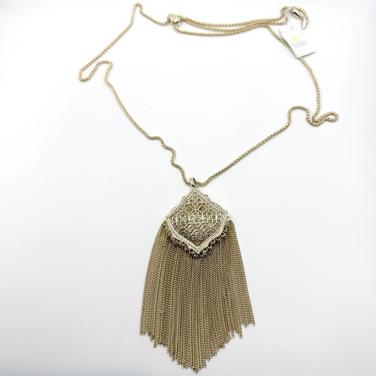 Kendra Scott Gold-Tone Chain Necklace With Filigree Pendant