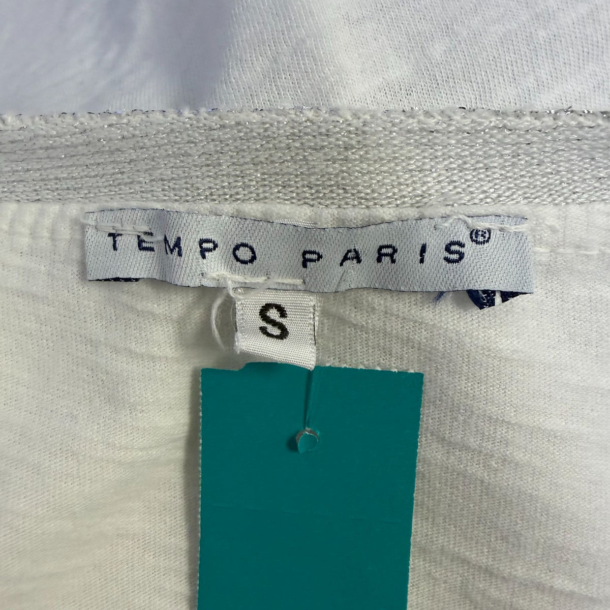 Tempo Paris White Linen Short-Sleeve Blouse Size S