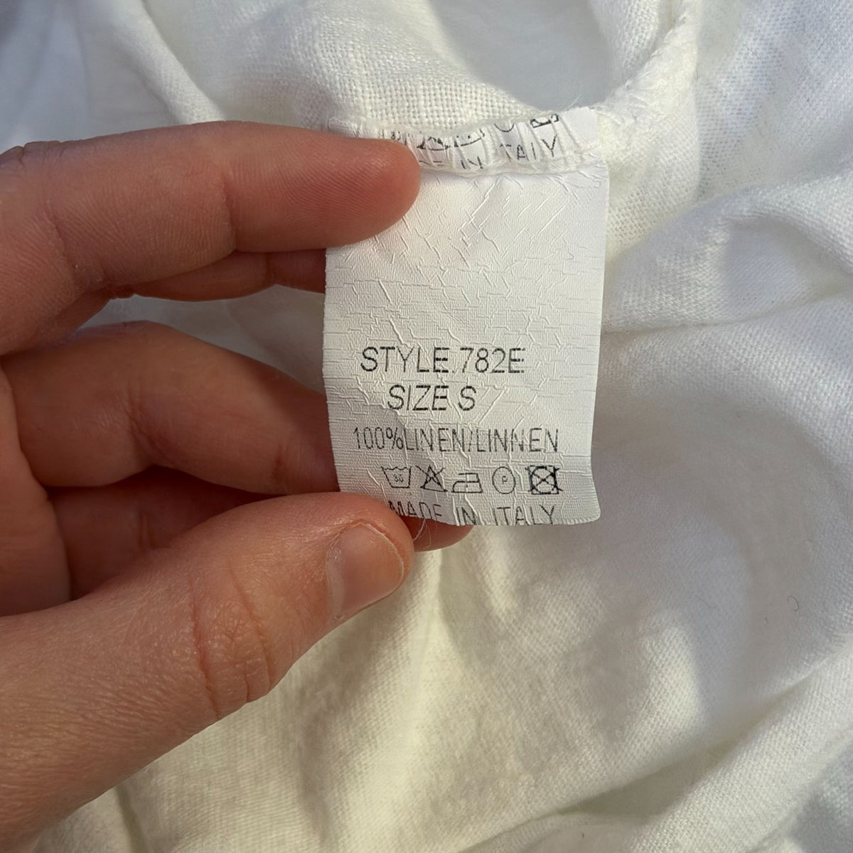 Tempo Paris White Linen Short-Sleeve Blouse Size S