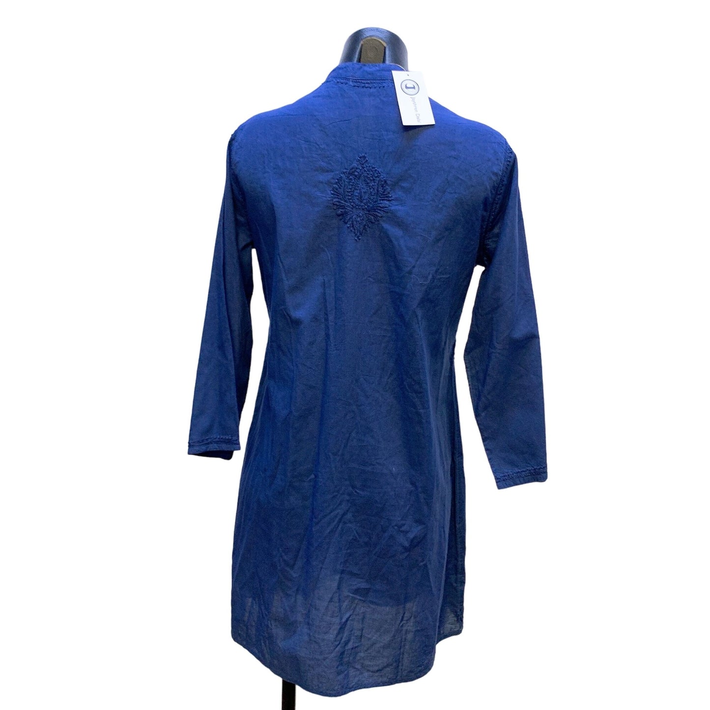 NWT Jayashree Dalal Navy Blue Embroidered Tunic Dress Small