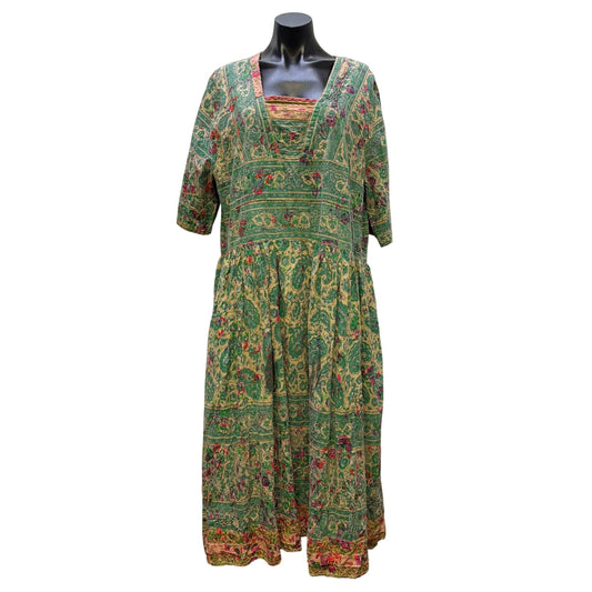NWT Magnolia Pearl Floral Bohemian Dress Turquoise Multicolor Cotton One Size