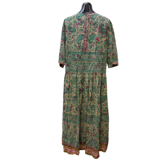 NWT Magnolia Pearl Floral Bohemian Dress Turquoise Multicolor Cotton One Size