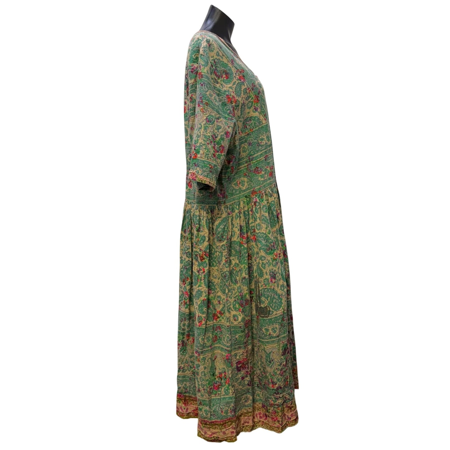 NWT Magnolia Pearl Floral Bohemian Dress Turquoise Multicolor Cotton One Size