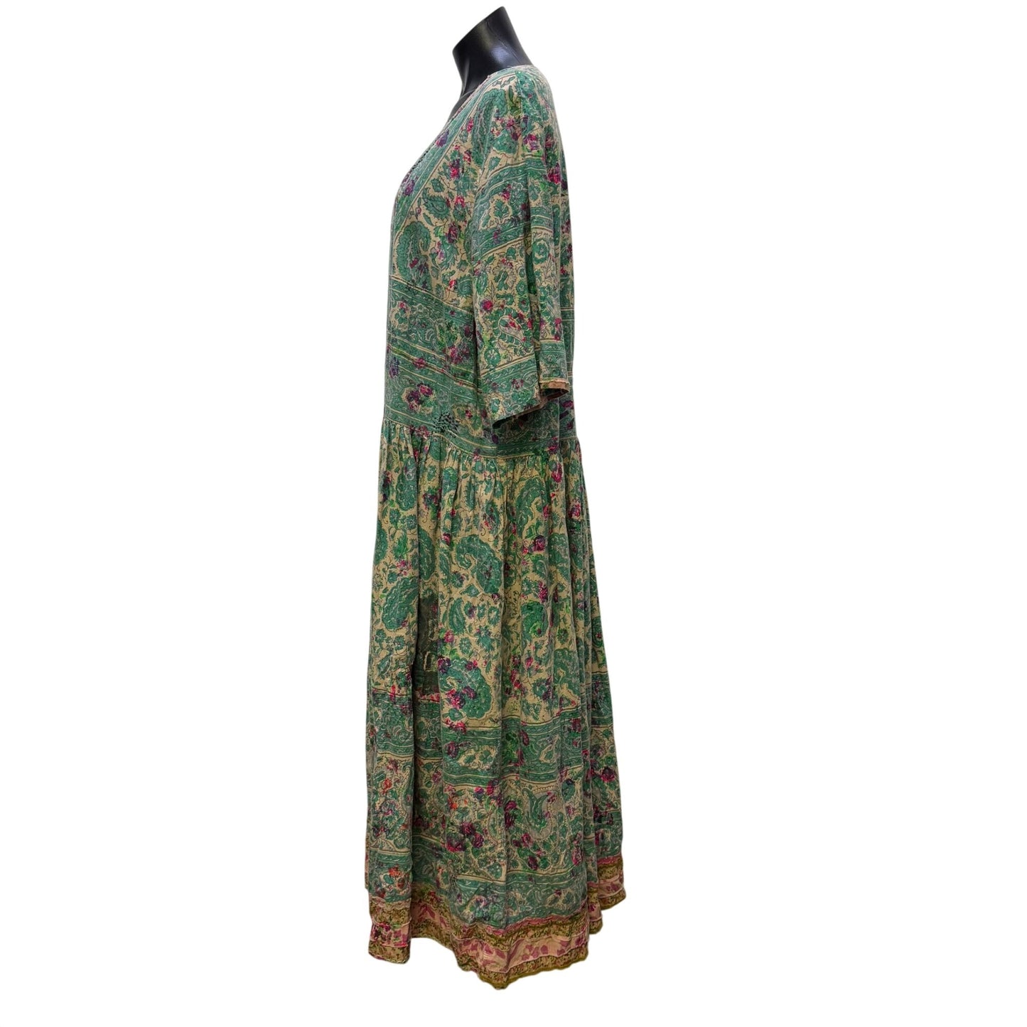 NWT Magnolia Pearl Floral Bohemian Dress Turquoise Multicolor Cotton One Size