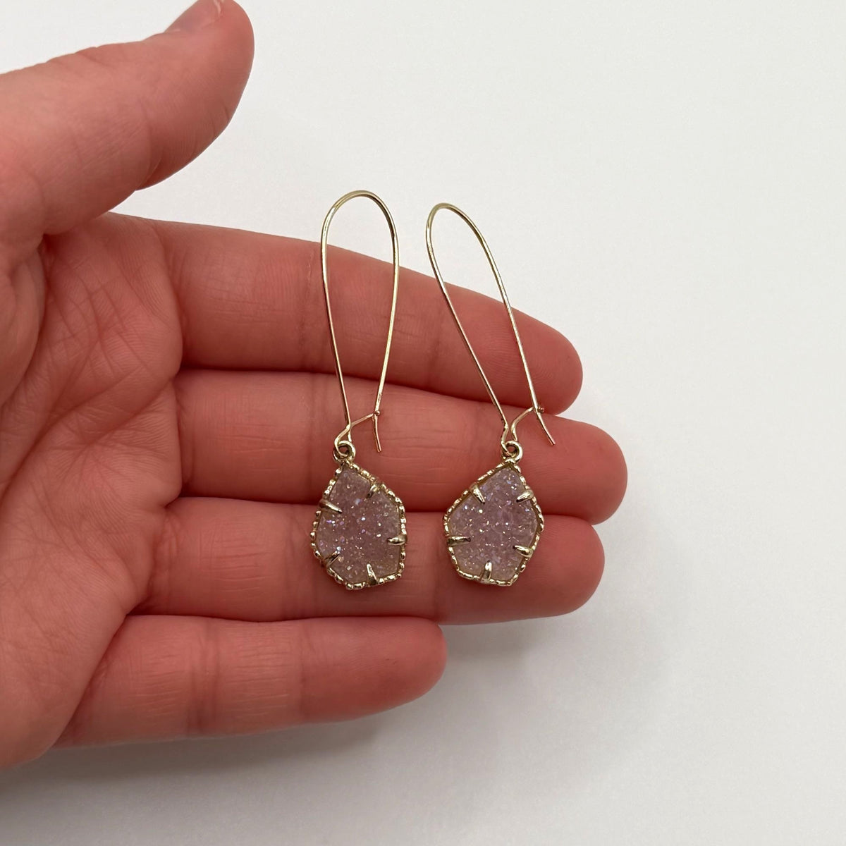 Kendra Scott Gold-Tone Rose Druzy Drop Earrings