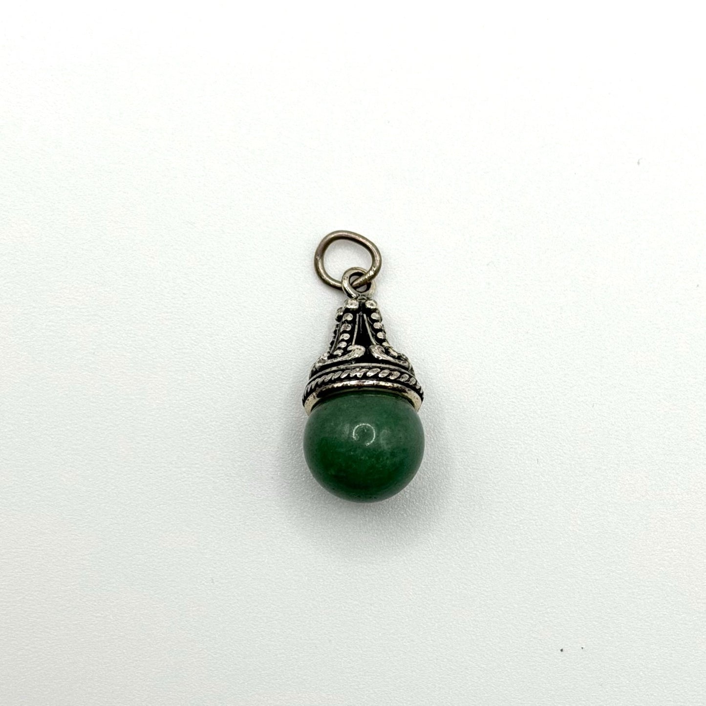 925 Sterling Silver Jade Ball Pendant