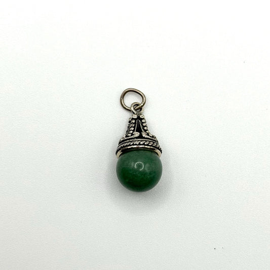 925 Sterling Silver Jade Ball Pendant