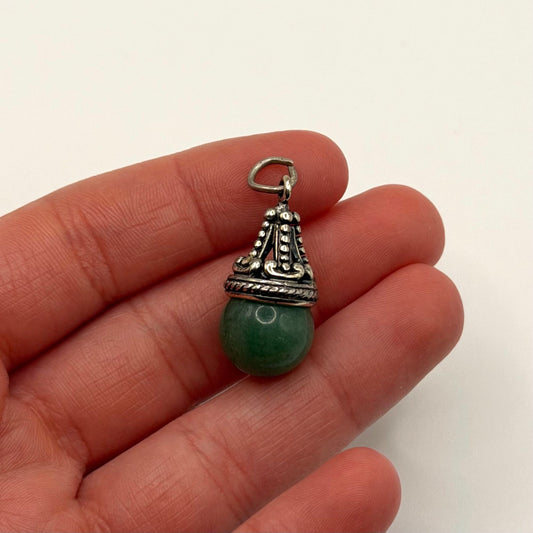925 Sterling Silver Jade Ball Pendant