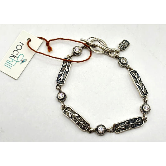 NWT Box Rockhill 925 Sterling Silver & Crystal Bracelet