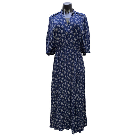 Christy Dawn Blue & White Floral Maxi Dress XS