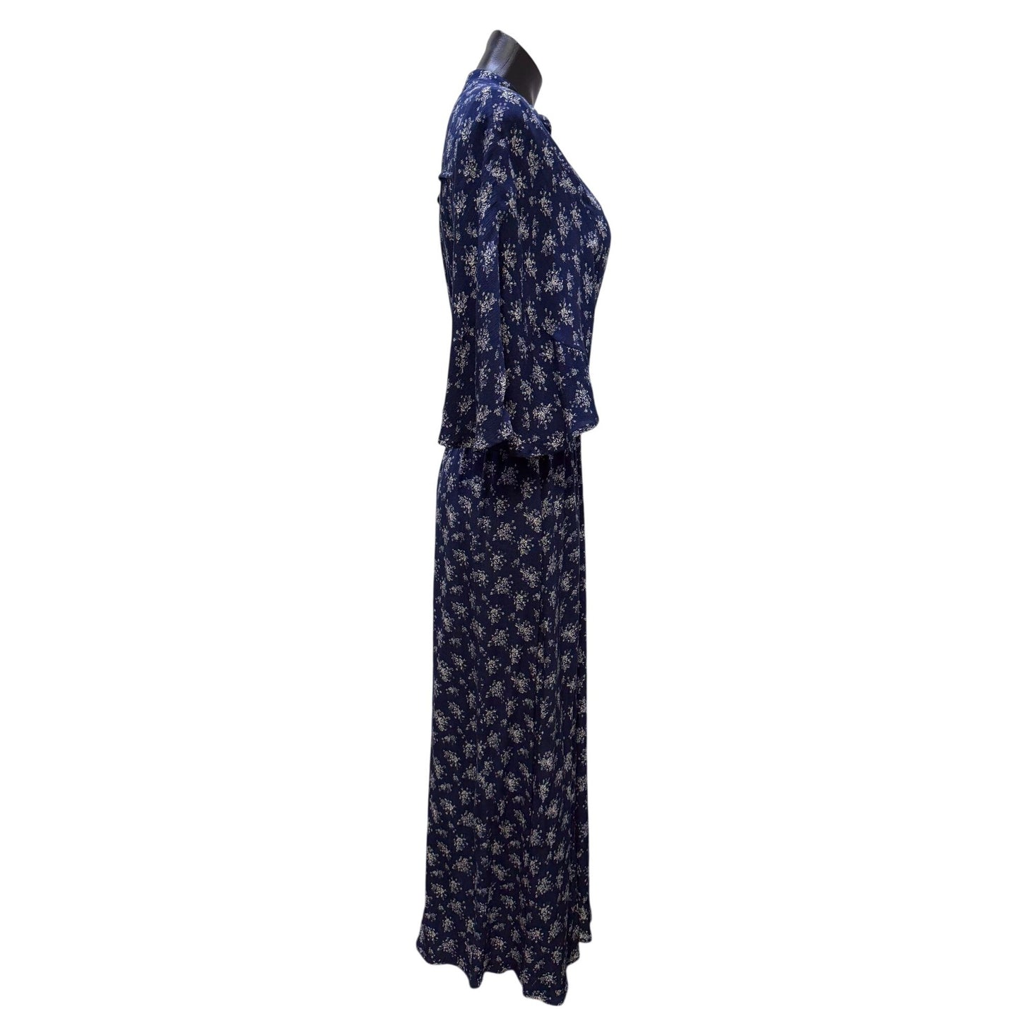 Christy Dawn Blue & White Floral Maxi Dress XS