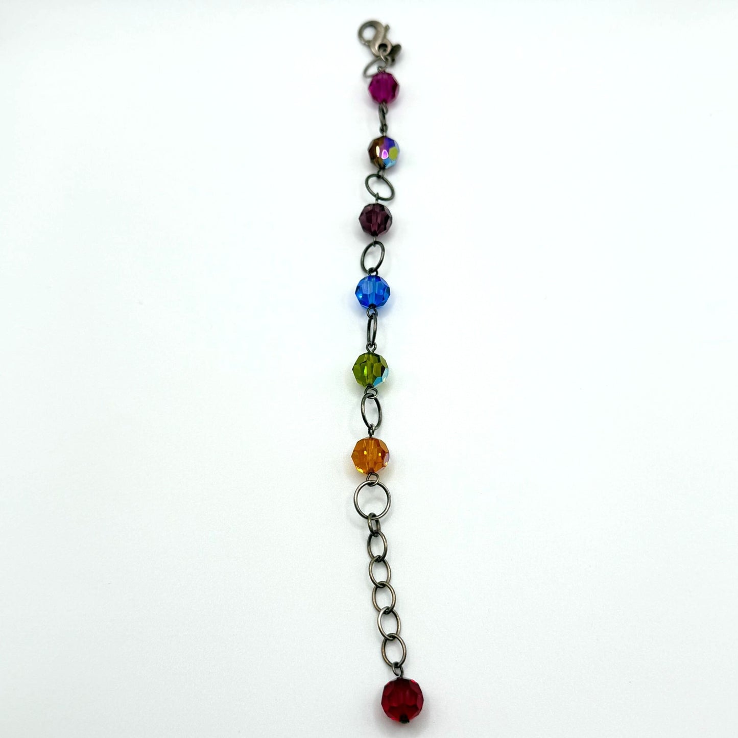 Emily Ray 925 Sterling Silver Bracelet With Multicolor Faceted Glass
