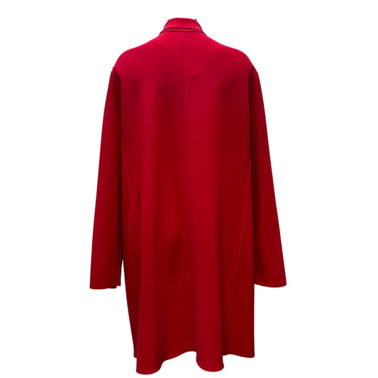 Chicos Travelers Red Knit Open Front Coat Size 3