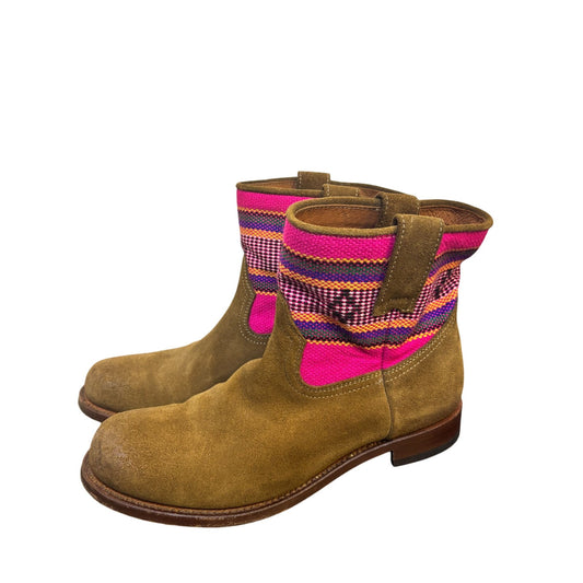 Penelope Chilvers Suede Ankle Boots Size 7 Multicolor Stripe